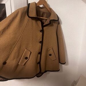 Women’s cape jacket - tan and black